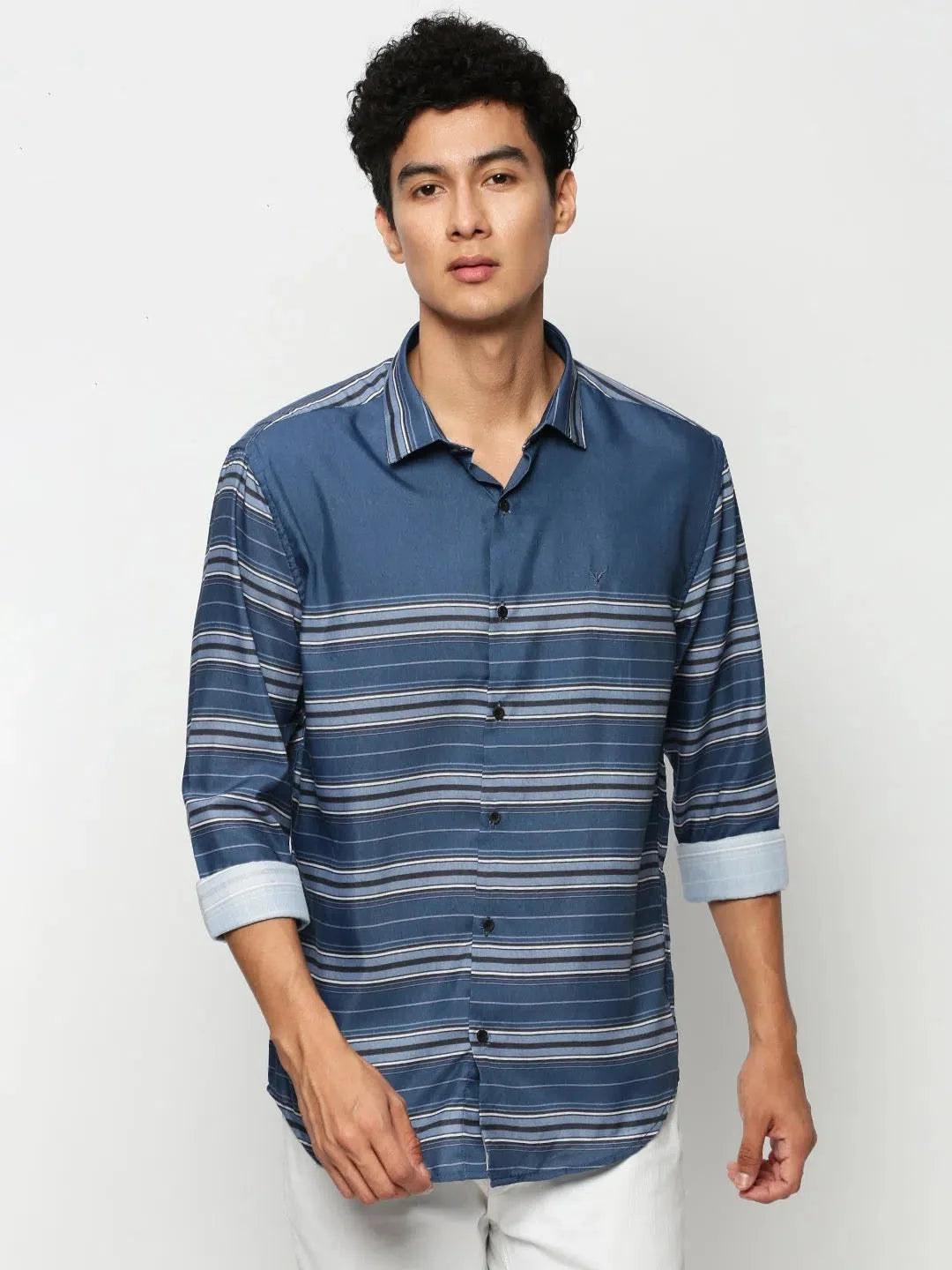 Blue Striped Cotton Mens Shirt | Stylish Casual DesiQlo