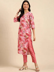 Women's Pink Tie Dye Kurta SetKC-937-Pink