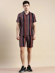 Men Black Printed Casual Co ord Set-BLACKBERRY-1688-Black