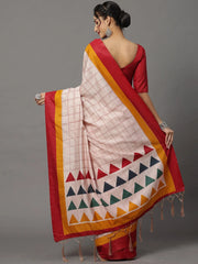 Women's Bhagalpuri Cream Printed Designer Saree With Blouse Piece-18WOM18901