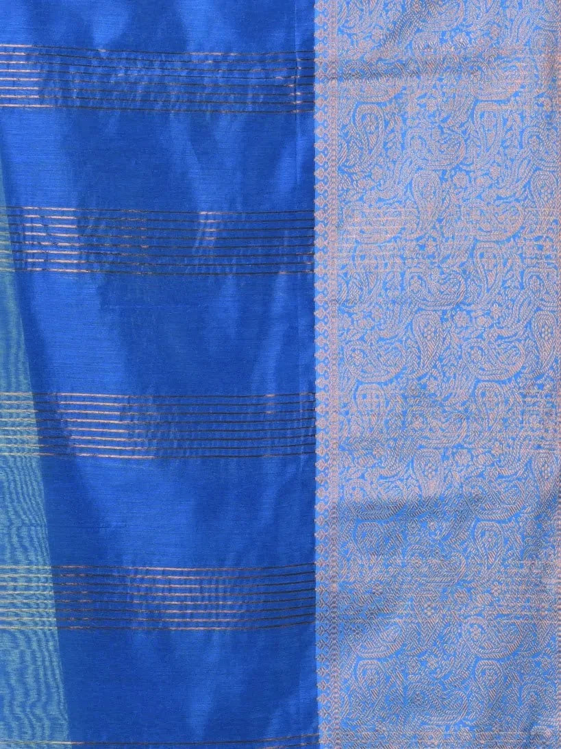 Purple Cotton Indian Sari with Zari Border | MA66BCT43620003