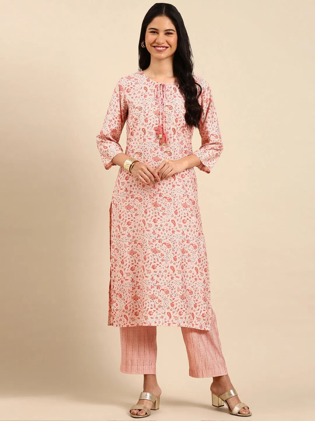 Pink Paisley Women's Kurta Set | Indian Kurta Sets