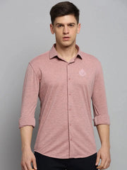 Men Pink Solid Casual Shirt-FORDKNITS-4472-Pink
