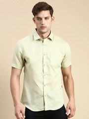 Men Green Solid Casual Shirt-VIENNASOLID-0760-Seagreen