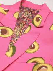 Men Pink Printed Blazer-SOBLZ-277-Pink