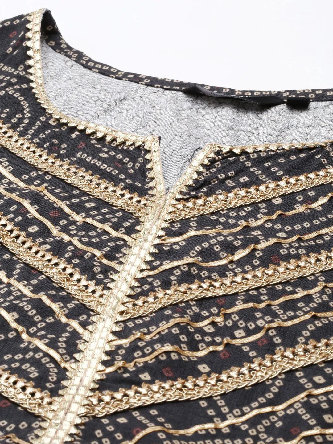 Black Bandhini Print Kurta Set | Women's Cotton Kurtas