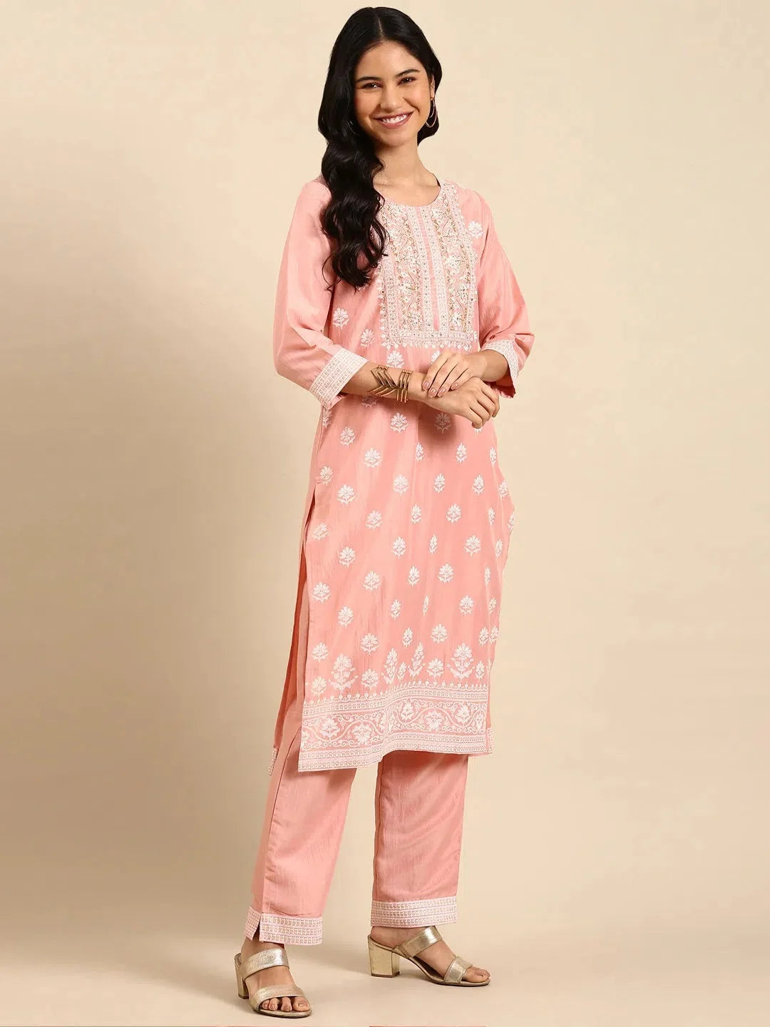 Peach Kurta Set with Dupatta | Women's Designer Kurta Sets