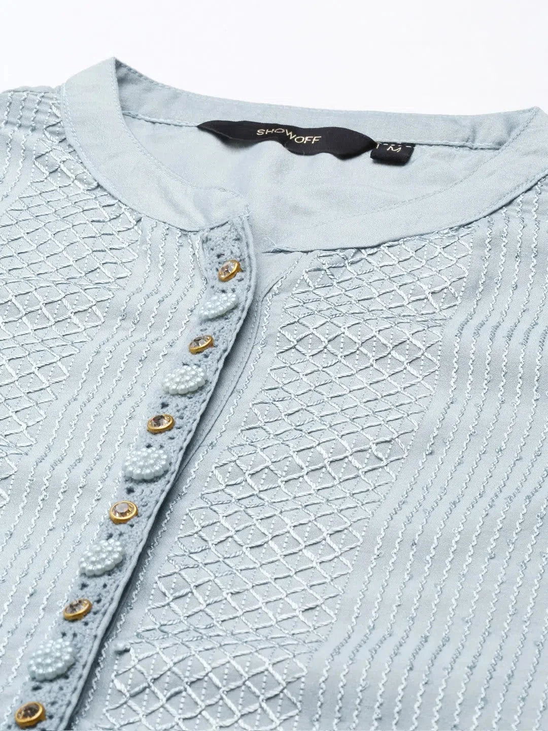 Blue Printed Women's Kurta Set | Polyester Indian Kurta Sets