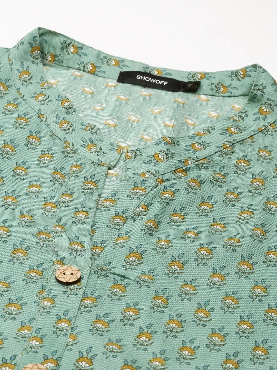 Green Printed Cotton Kurta | Stylish Indian Kurta Ladies