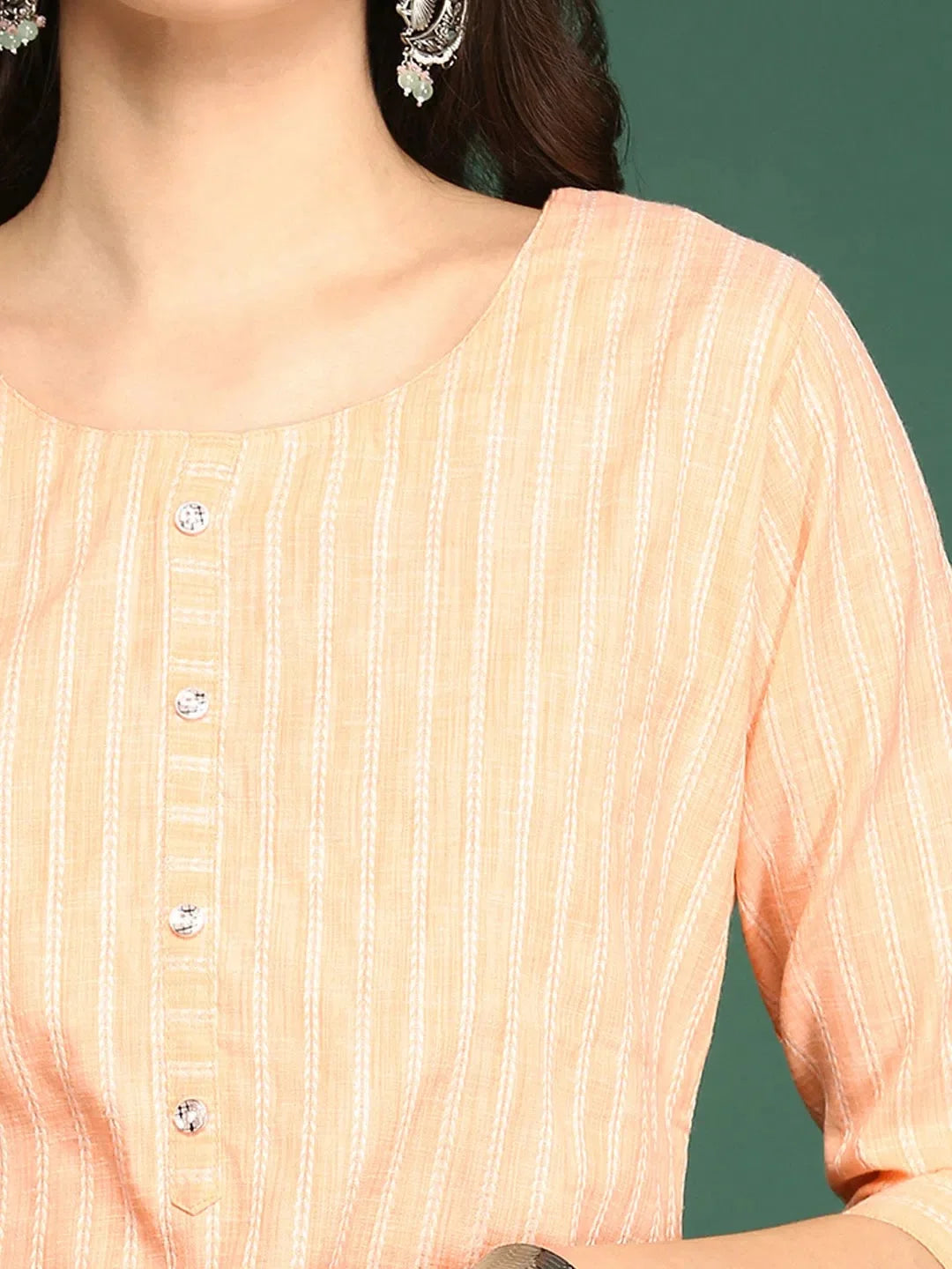 Orange Cotton Kurta: Women's Solid Indian Kurta Online