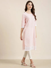 Women Peach Embellished Straight Kurta-RA-041-Peach