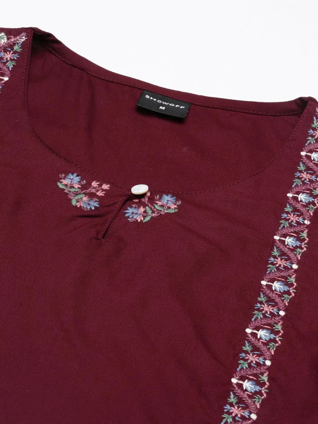 Purple Embroidered Kurta: Elegant Indian Kurtis - DesiQlo