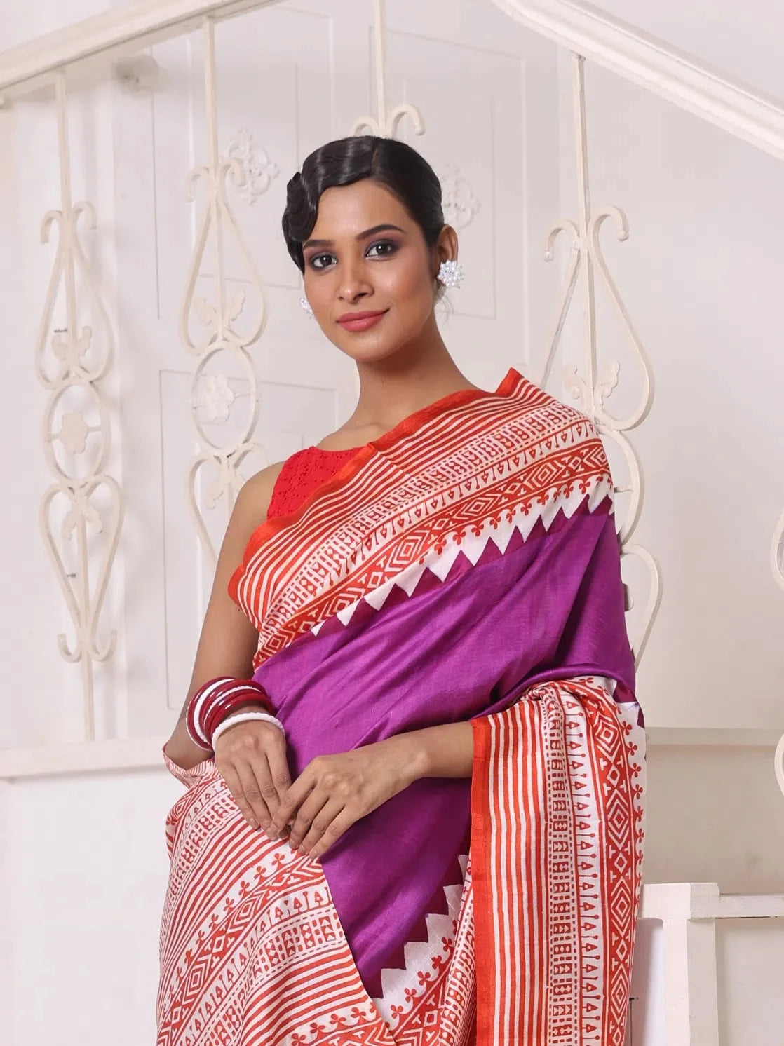 Purple Silk Saree - Handwoven Indian Sari | Designer Sarees India