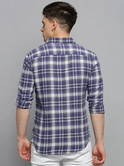 Men Blue Checked Casual Shirt-DALTONCHECKS-4081-Blue