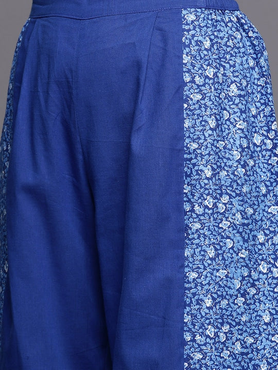 Royal Blue Printed Tunic Palazzo Set | Women's Palazzo Sets