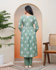 Women Ferozi Cotton kurta with cotton pant & dupatta-192VAASFEROZI