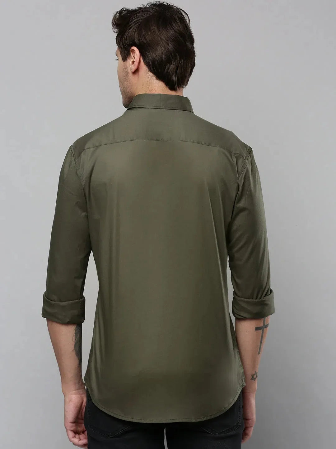 Men's Green Printed Cotton Shirt | Casual Mens Shirt