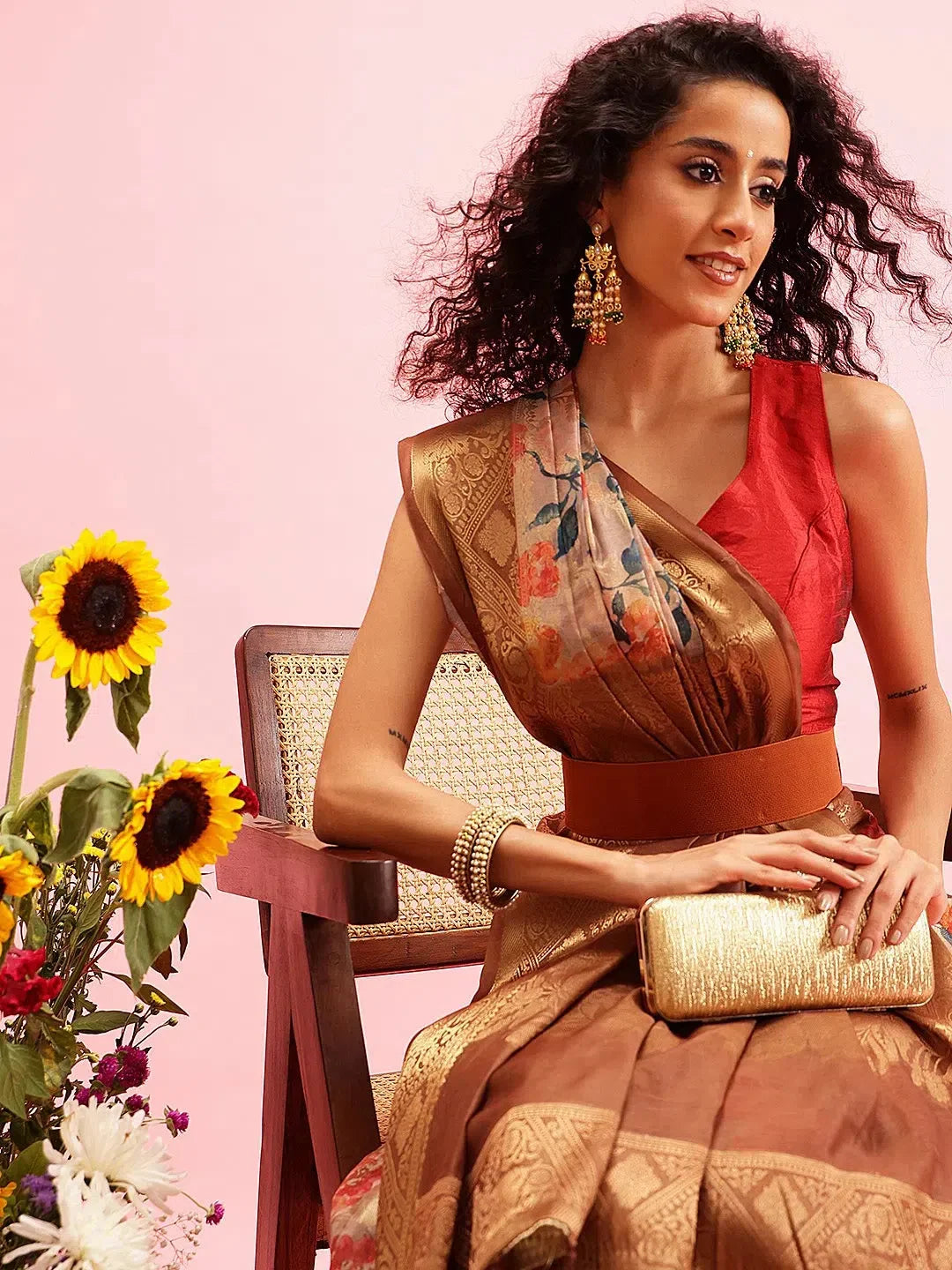 Floral Cotton Saree | Indian Sarees for Autumn Radiance