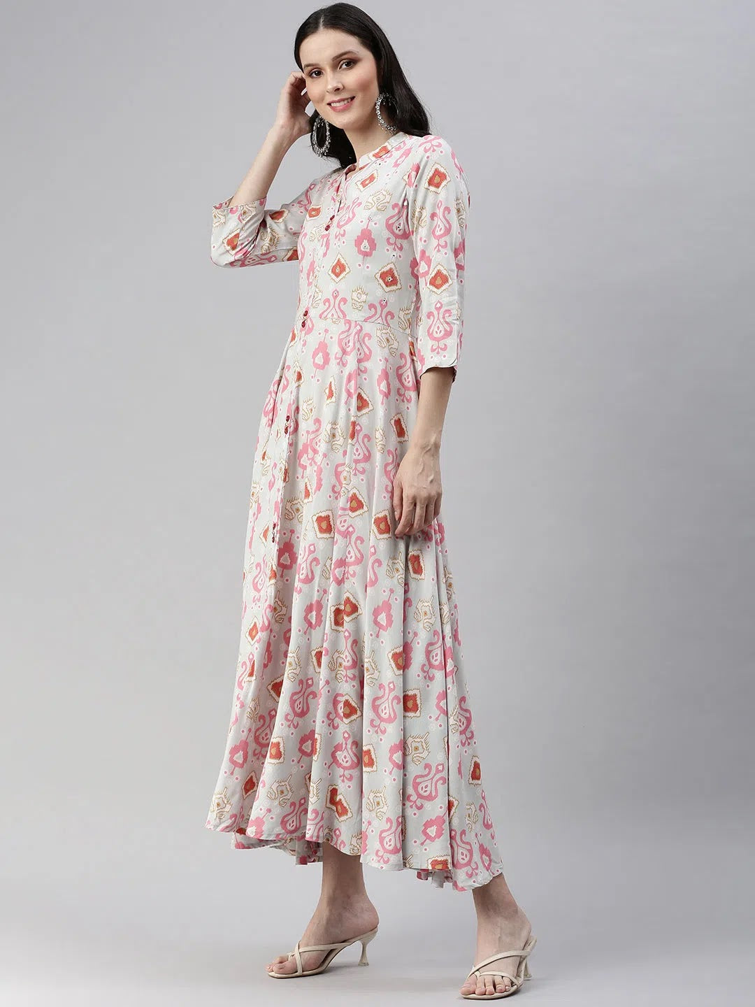 Blue Printed Anarkali Kurta | Women's Anarkali Kurti