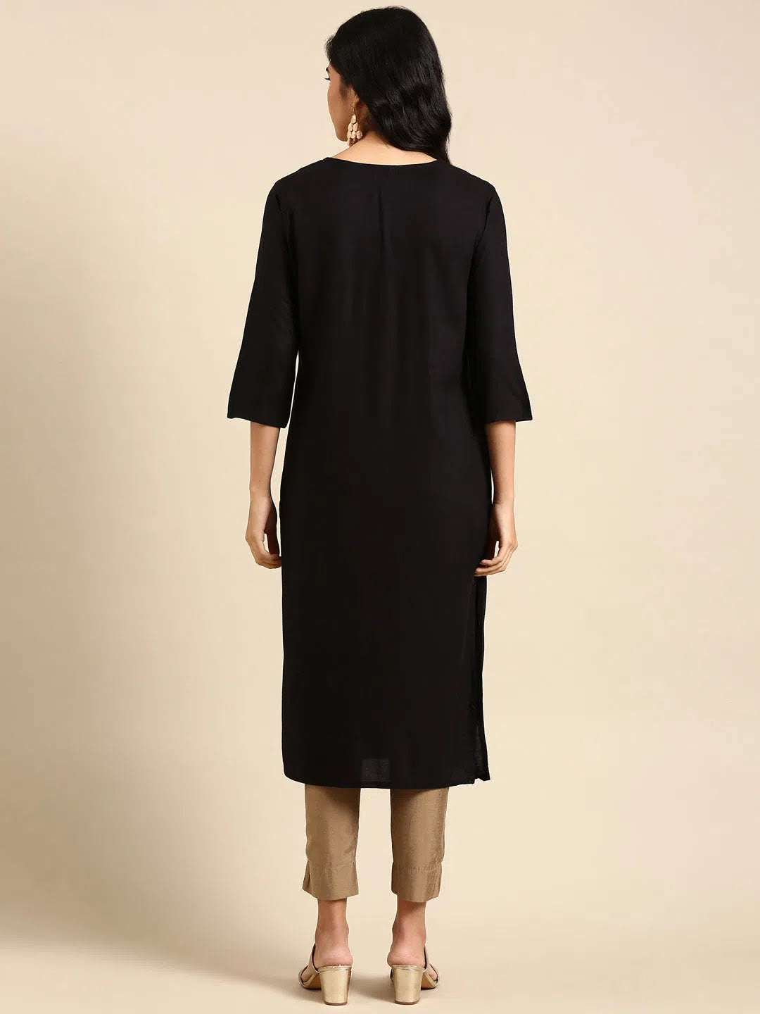 Black Printed Straight Kurta for Women | Modern Indian Kurtis