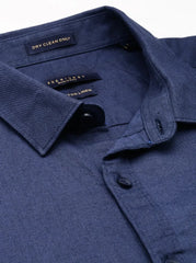 Men Navy Solid Casual Shirt-SWALLOW-1769-Navyblue