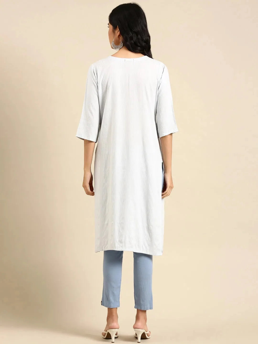 Simple Blue Cotton Kurta - Everyday Indian Kurtas for Ladies
