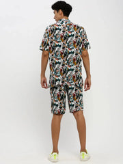 Men White Printed Co ordSet-HIPHOP-M182P-1628-White