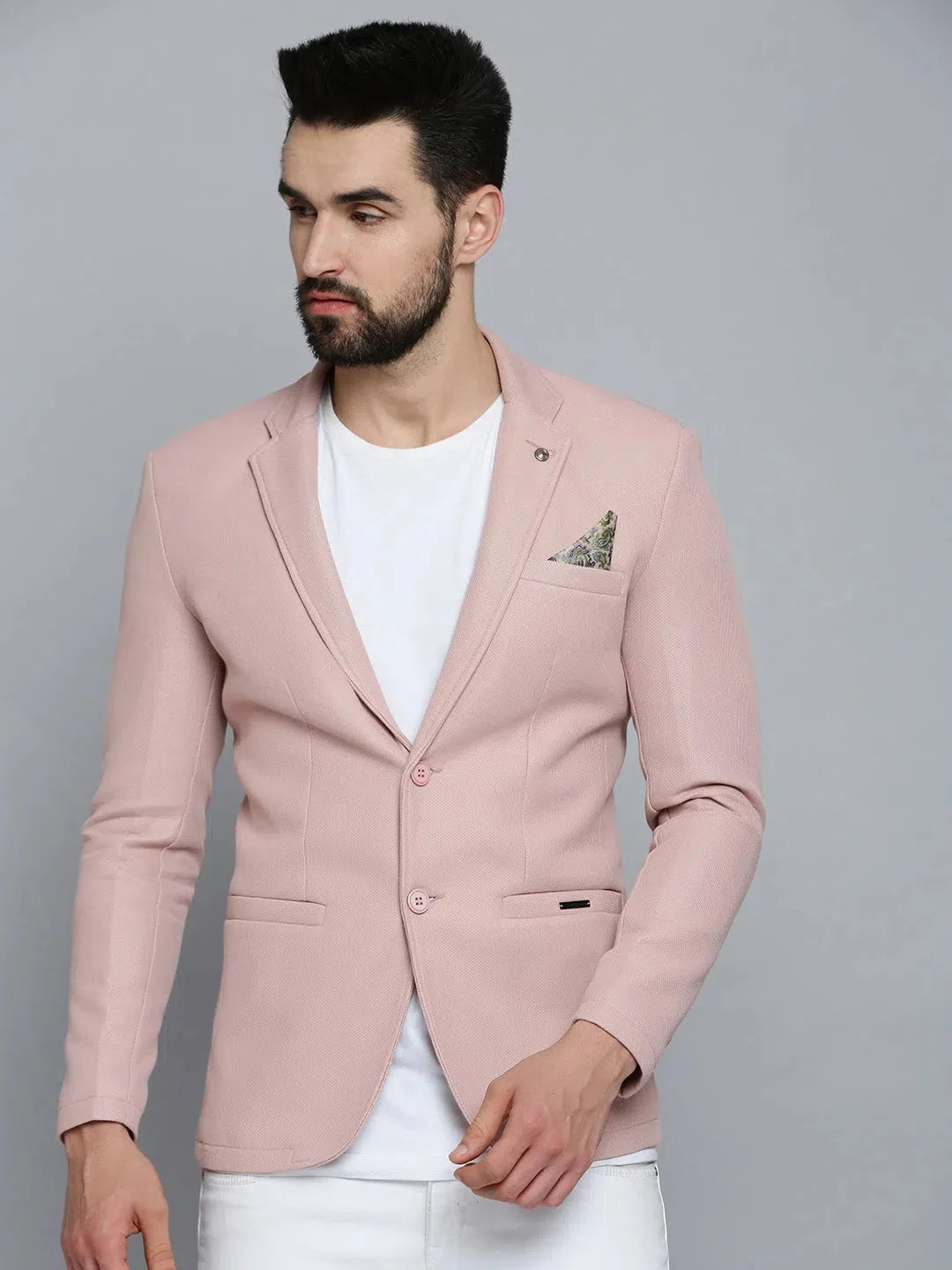 Men's Pink Nehru Jacket: Solid Cotton, Ethnic Wear
