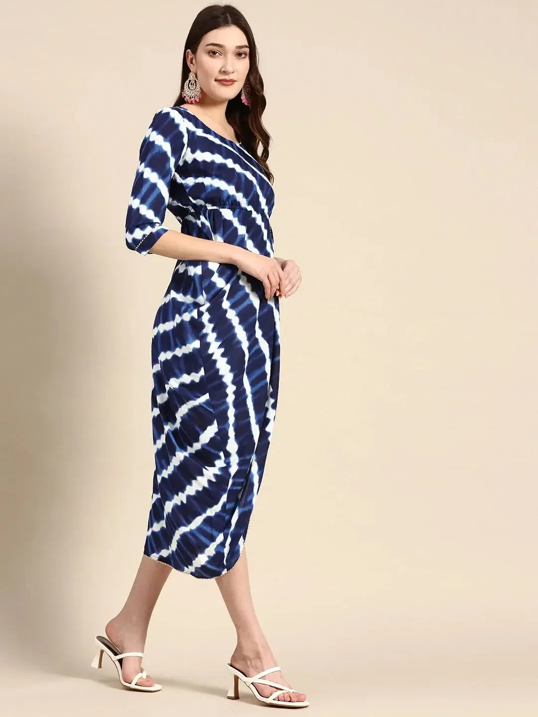 Navy Overlap Midi Dress | Women's Western Clothing Online