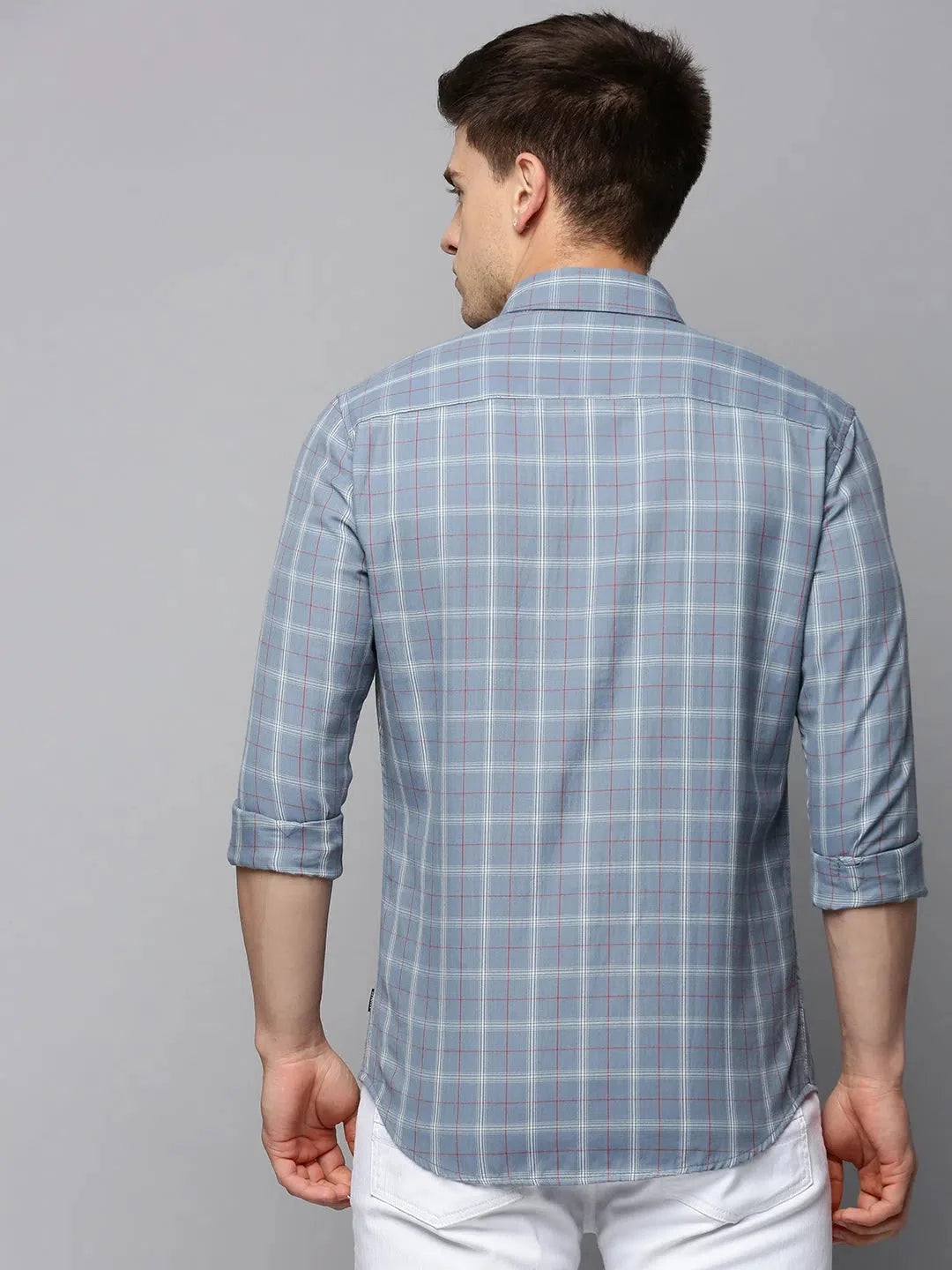 Grey Checked Cotton Mens Shirt - DesiQlo Casual Shirt