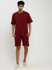 Men Maroon Solid Co ordSet-AR-CD-15-Maroon