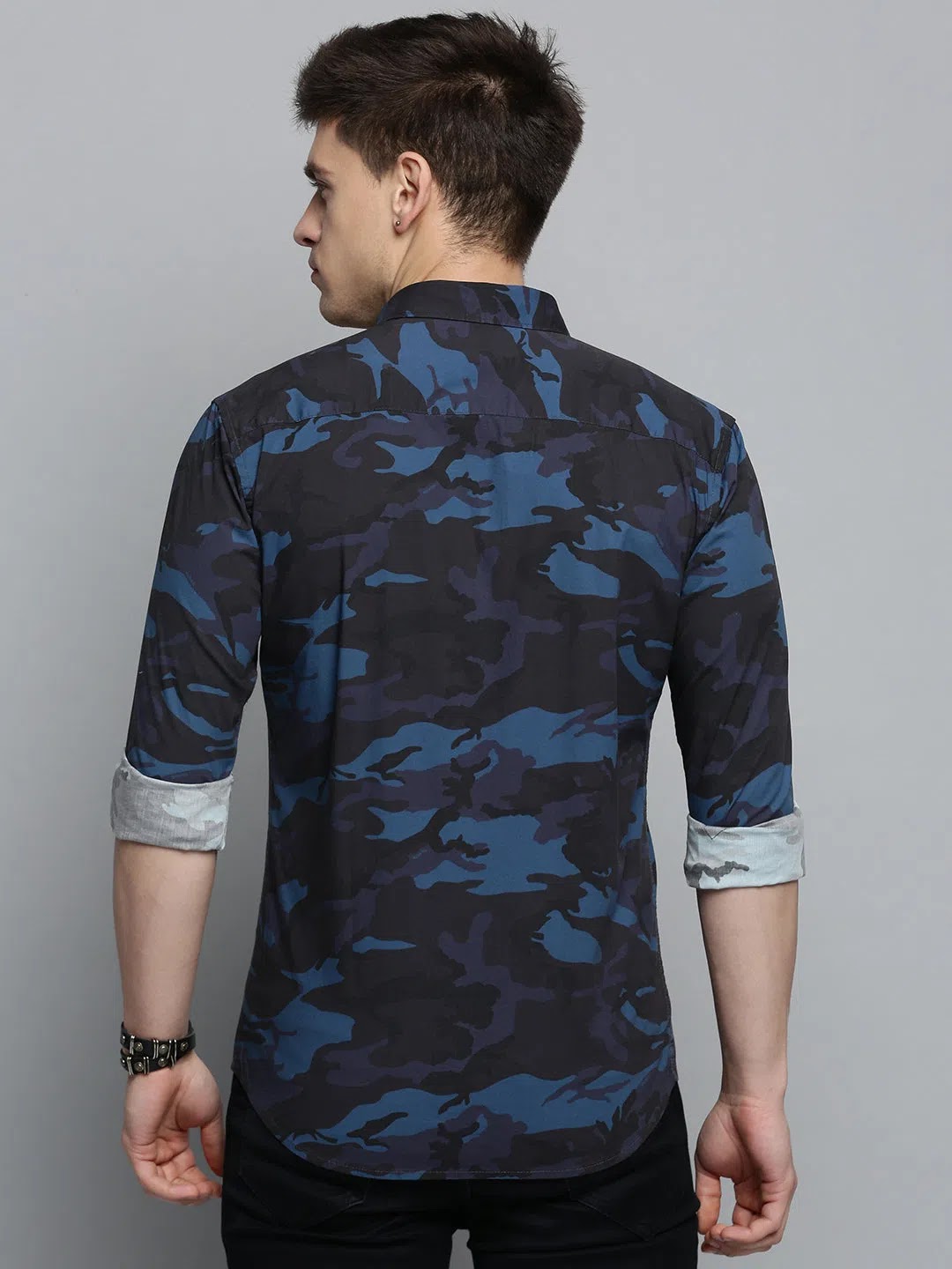 Elegant Black Printed Mens Shirt - Cotton Casual Shirt | DesiQlo
