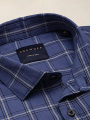 Men Blue Checked Casual Shirt-DALTONCHECKS-4097-Blue