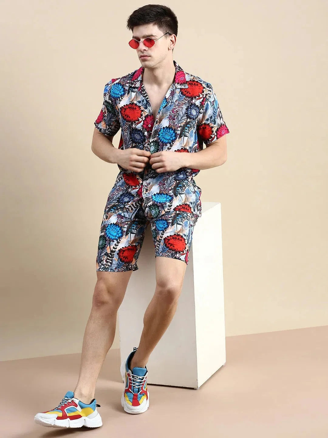 Multi Printed Casual Co ord Sets Men - Ireland Cotton Fabric