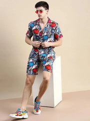 Men Multi Printed Casual Co ord Set-IRELAND-1695-Multi