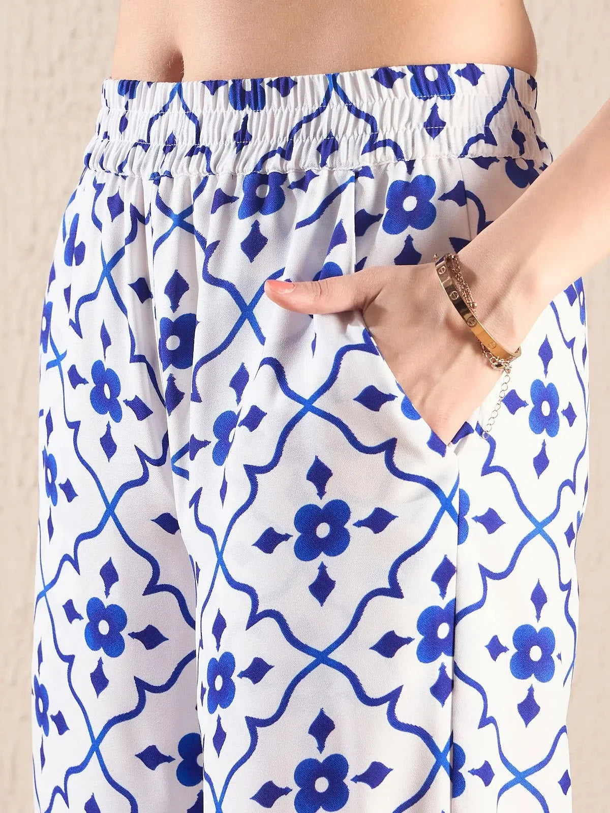 Navy Ethnic Print Co Ord Sets Women | Trendy Two Piece Sets