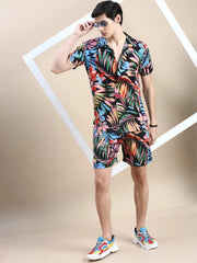 Men Multi Printed Casual Co ord Set-AM-91-8-Multi