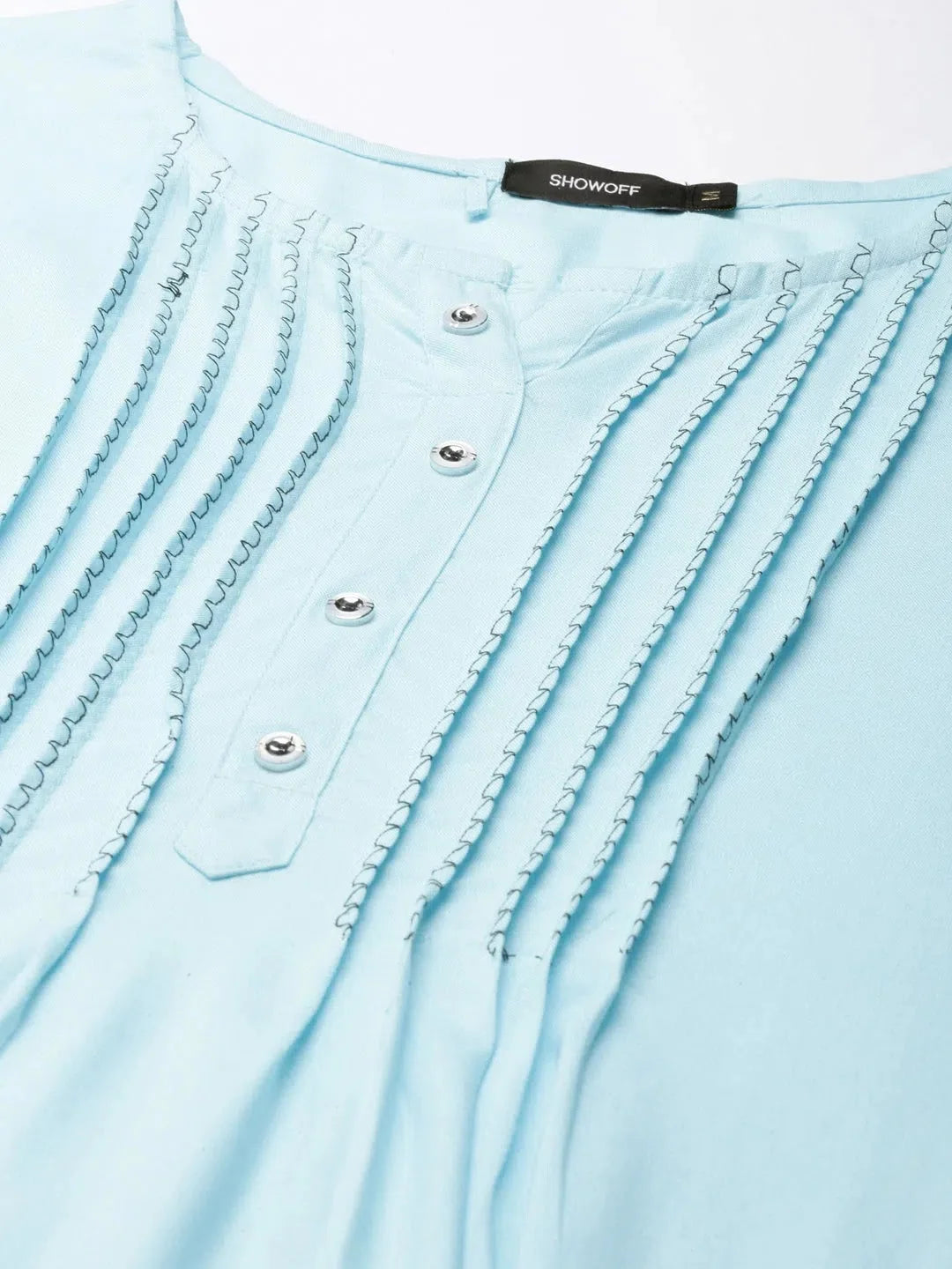 Blue Solid A-Line Kurti - Comfortable Indian Kurta for Ladies