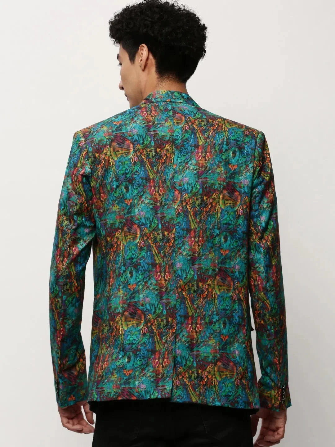 Men's Printed Nehru Jacket | Blue Indian Nehru Jackets