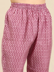 Women's Purple Printed Kurta SetKC-3364-Violet