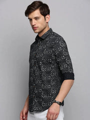 Men Black Printed Casual Shirt-BENSEEPRINT-1997-Black
