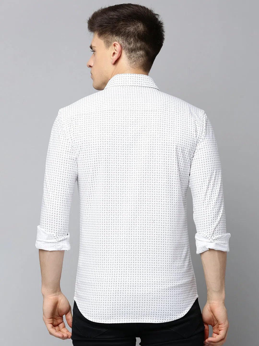 White Printed Mens Shirt - Cotton Casual Shirt | DesiQlo      