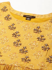 Women's Mustard Printed Kurta SetKC-968-Mustard