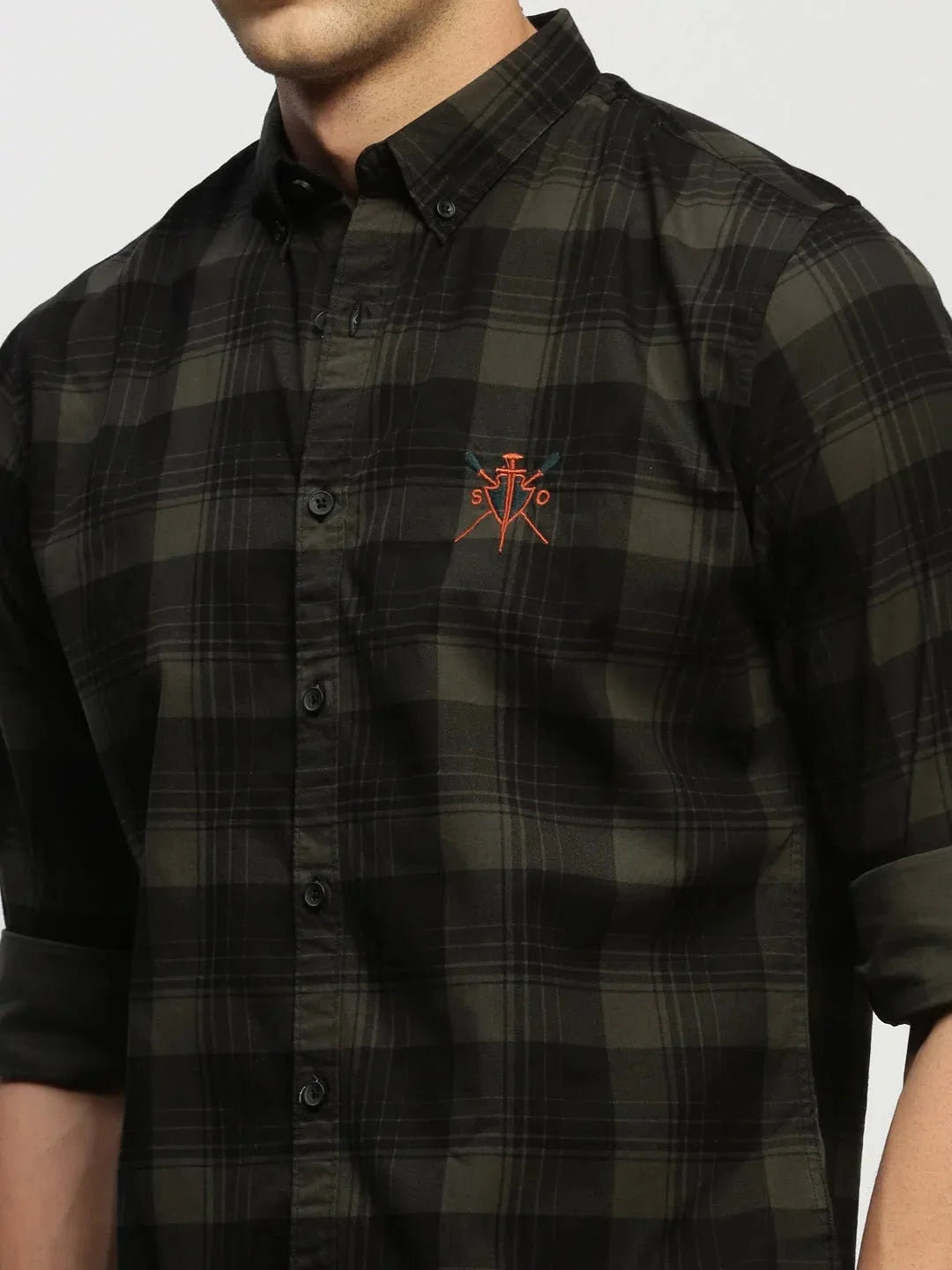 Men's Green Checkered Cotton Shirt | Stylish Mens Shirt