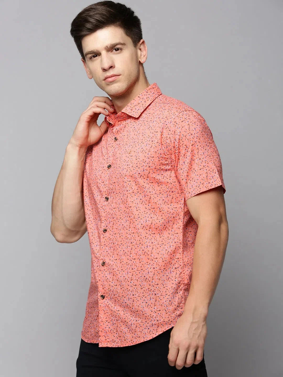 Coral Printed Mens Shirt - Casual Cotton Shirt | DesiQlo