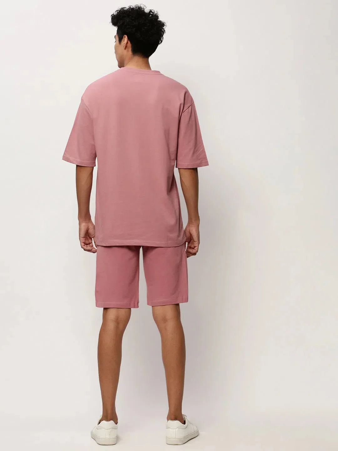 Men's Mauve Solid Co Ord Sets: Casual Cotton Two Piece Sets