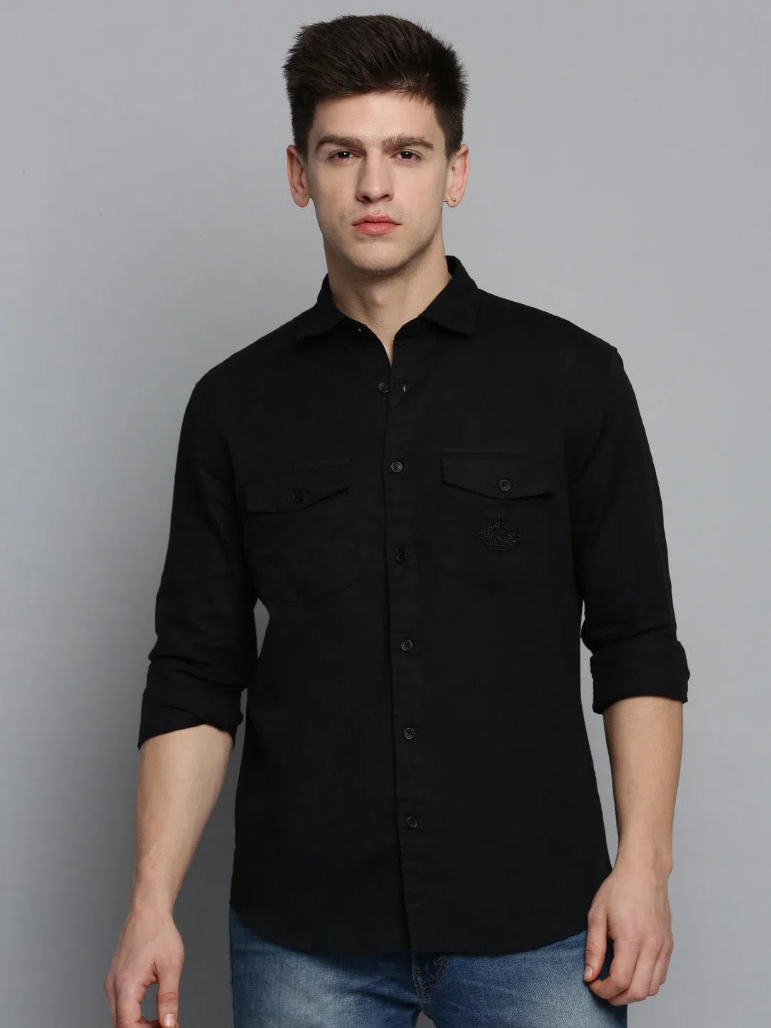 Black Linen Shirt - DesiQlo Solid Casual Mens Shirt