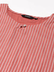 Women's Purple Striped Kurta SetKC-853-Mauve