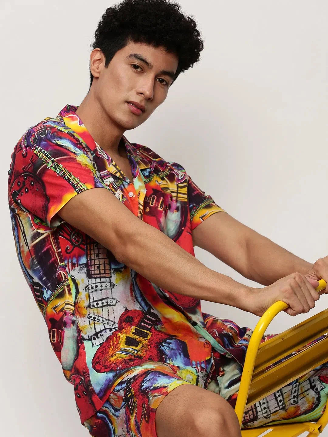 Men's Coral Printed Co ord Sets | Casual Cotton Two Piece Sets