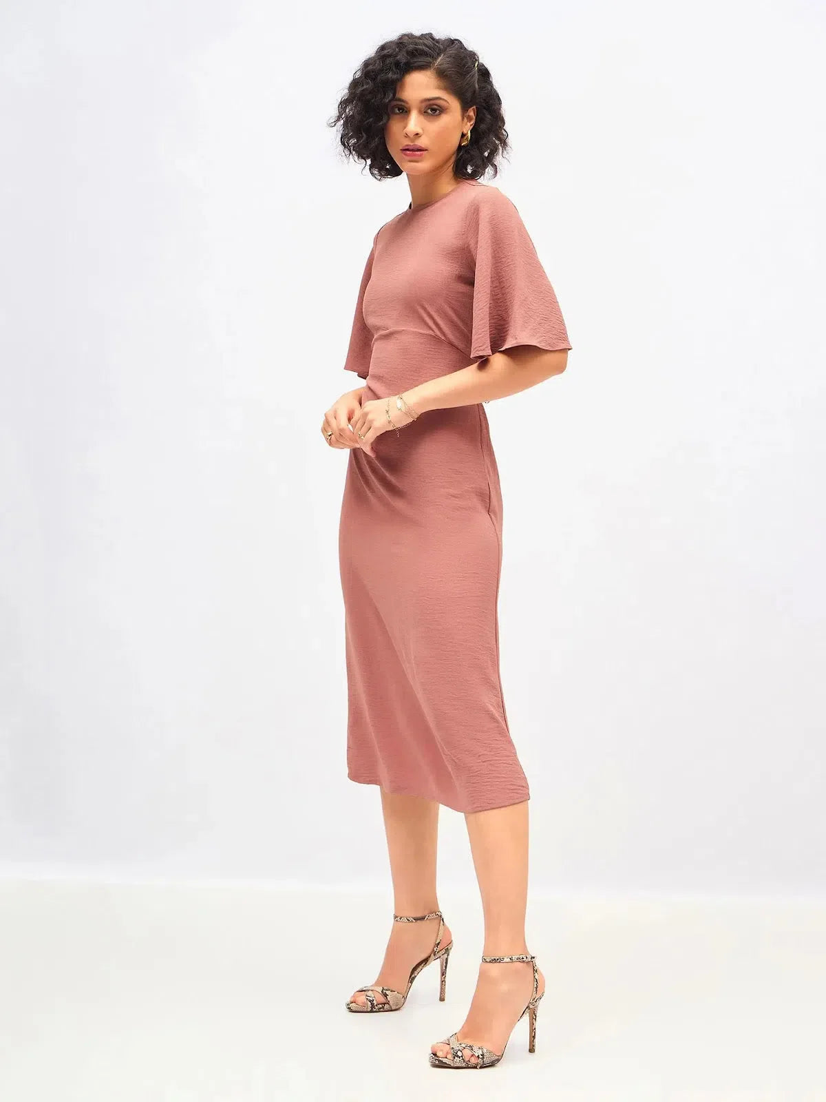 women's western midi dress Shyanne Women's Western Print Flutter Sleeve High-Low Midi Dress